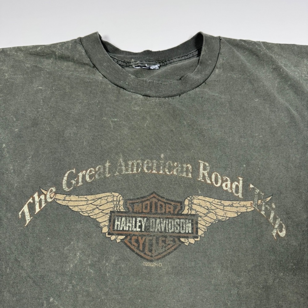 VTG 2002 HARLEY DAVIDSON Shirt Puerto Rico - Great American Roadtrip Green XXL - Picture 3 of 12